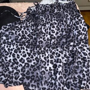 SHEIN Black and White Leopard Print Jumpsuit